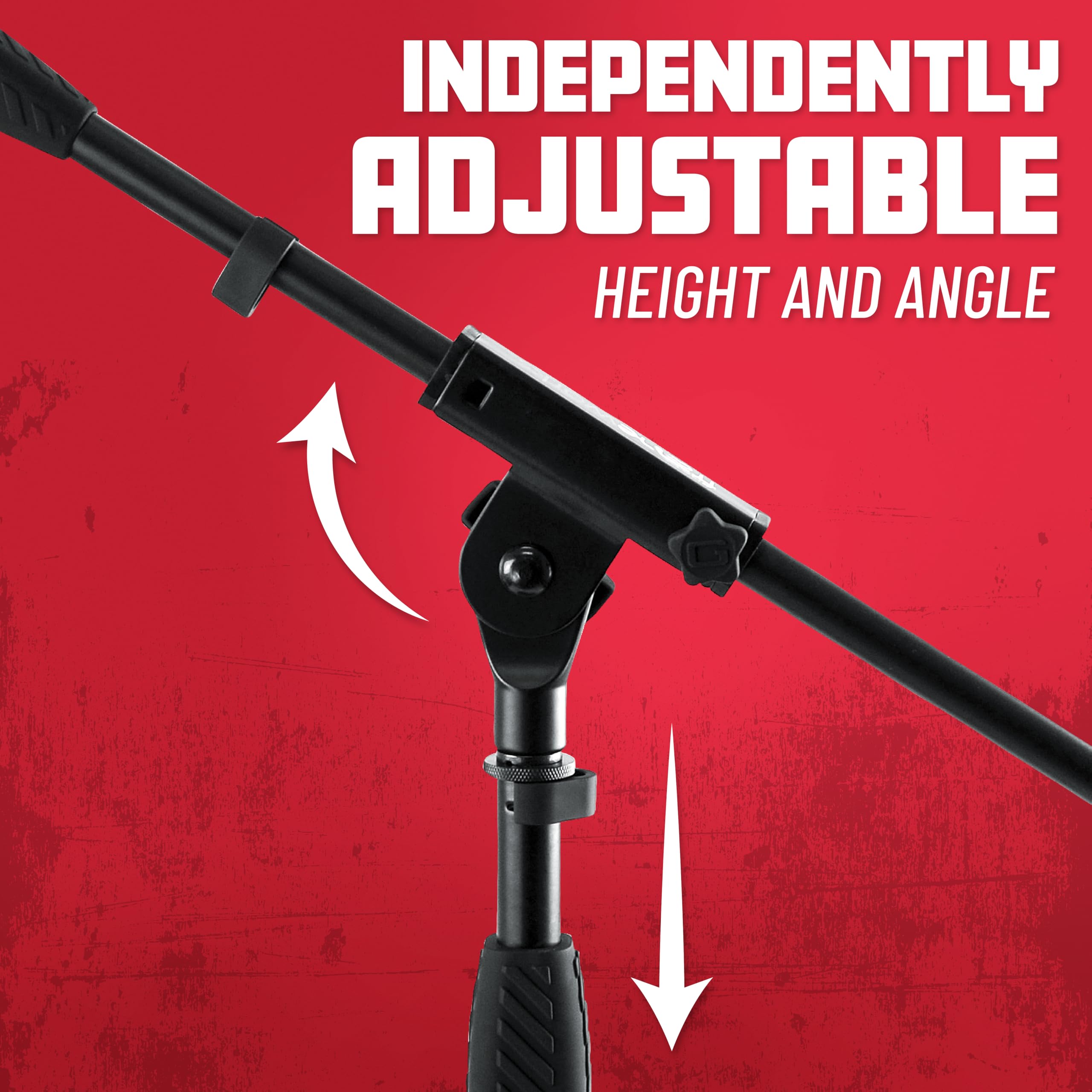 Gator Frameworks Standard Tripod Microphone Stand with Boom Arm,3/8 '' and 5/8 '' Adapters (GFW-MIC-2010),Blue